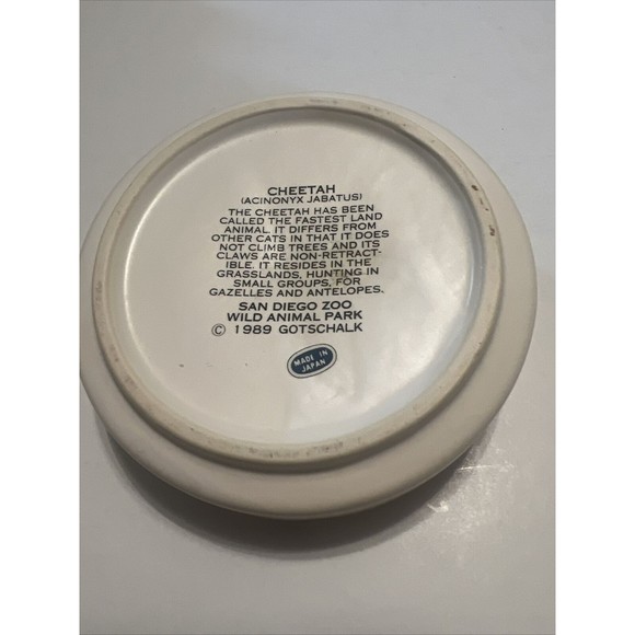 Vintage 1989 San Diego Zoo Cheetah Ashtray rare Made In Japan Clean Never Used - Picture 4 of 7